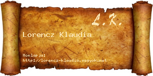 Lorencz Klaudia névjegykártya