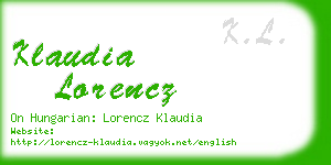 klaudia lorencz business card